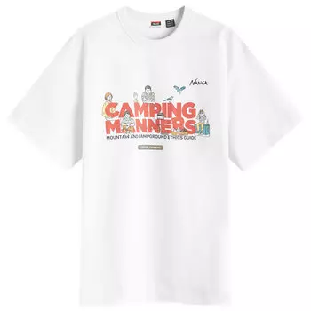 Футболка Nanga Eco Hybrid Camping Manners T-Shirt, белый