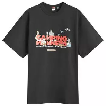 Футболка Nanga Eco Hybrid Camping Manners T-Shirt, черный