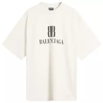 Футболка Nano BB с логотипом Dry Jersey, средняя посадка Balenciaga, цвет dirty white