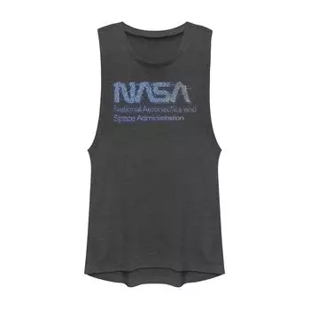 Футболка NASA для юниоров с искаженным компьютерным текстовым логотипом. Licensed Character