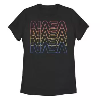 Футболка NASA для юниоров с повторяющимся радужным логотипом Licensed Character