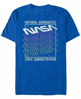 Футболка NASA Men's Neon Colors Space Administration с коротким рукавом Fifth Sun, синий