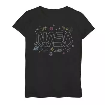 Футболка NASA с рисунком и текстом для девочек 7–16 лет Licensed Character