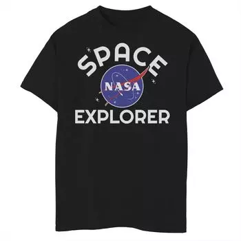Футболка NASA Space Explorer с простым логотипом и графическим рисунком для мальчиков 8–20 лет Licensed Character