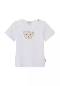 Футболка, нашивка с логотипом, наплечники, для малышей Steiff, цвет Bright White