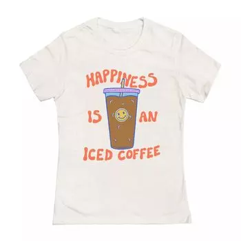 Футболка Nathan W Pyle Happiness Is The Iced Coffee с рисунком кофе среди юниоров Licensed Character