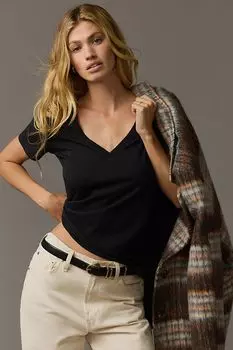 Футболка Nation LTD Blair с глубоким V-образным вырезом, черный