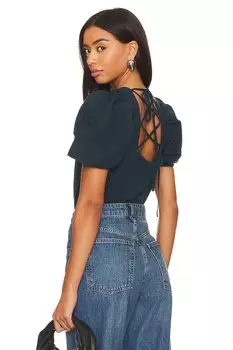 Футболка Nation LTD Dominique Lace Up, цвет Caspian