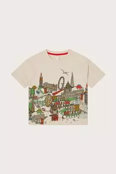 Футболка натурального цвета с лондонским динозавром Monsoon