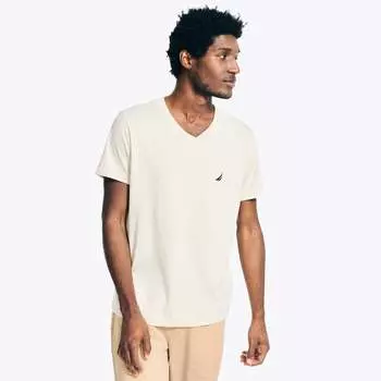 Футболка Nautica Heather с V-образным вырезом, цвет oatmeal heather