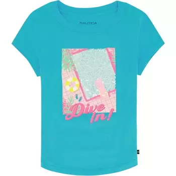 Футболка Nautica Little Girls' Dive In Magic (4-6X), цвет Nantucket Navy Heather