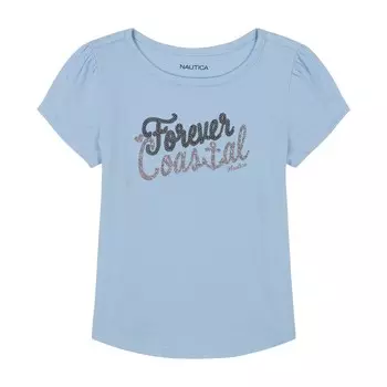 Футболка Nautica Little Girls Forever Coastal (4-6X), цвет Alaskan Blue