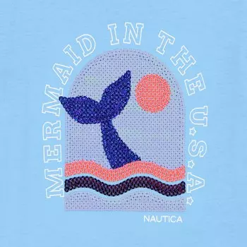 Футболка Nautica Little Girls «Русалка в США» (4-6X), цвет Alaskan Blue