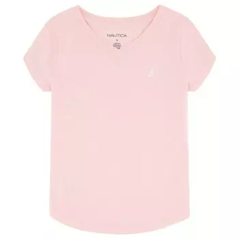 Футболка Nautica Little Girls с V-образным вырезом (4-6X), цвет Watermelon Heather Hb439