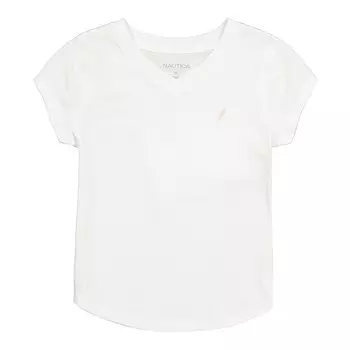 Футболка Nautica Little Girls с V-образным вырезом (4-6X), цвет Tin Grey