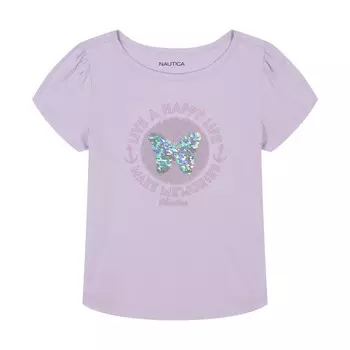 Футболка Nautica Little Girls «Живи счастливой жизнью» (4–6X), лаванда