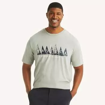 Футболка Nautica Mens Big & Tall Sailing Regatta с графикой, цвет grey heather