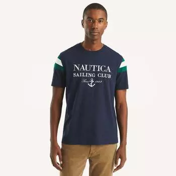 Футболка Nautica Mens Colorblock с круглым вырезом, цвет navy seas