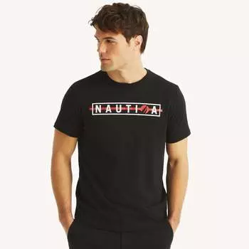 Футболка Nautica Mens Deep Sea Racing с графикой, цвет true black