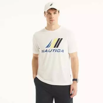 Футболка Nautica Mens Navtech Sustainably Crafted Logo, цвет bright white