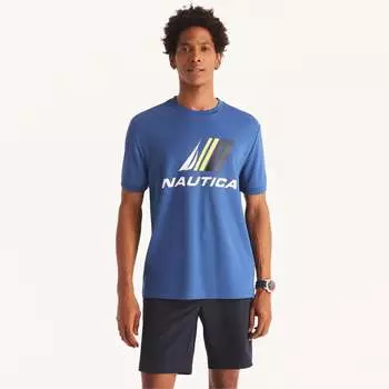 Футболка Nautica Mens Navtech Sustainably Crafted Logo, цвет windsurf blue