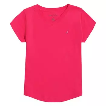 Футболка Nautica с v-образным вырезом для девочек (7–16), цвет Red Chili Heather