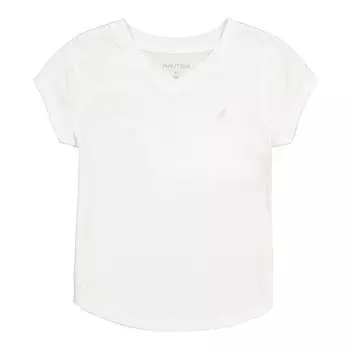 Футболка Nautica с v-образным вырезом для девочек (7–16), цвет Tin Grey