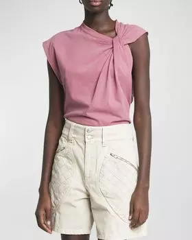 Футболка Nayda с перекрученными рукавами и короткими рукавами Isabel Marant, цвет Antik Pink