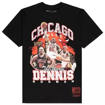 Футболка NBA CHICAGO BULLS DENNIS RODMAN BLING T-SHIRT Mitchell And Ness, цвет Schwarz