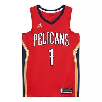 Футболка nba new orleans pelicans limited basketball jersey sw fan edition zion red Air Jordan, красный