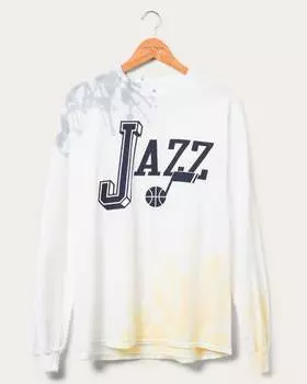 Футболка NBA Utah Jazz Tie Dye с длинным рукавом на блошином рынке Junk Food Clothing, цвет true navy/mustard