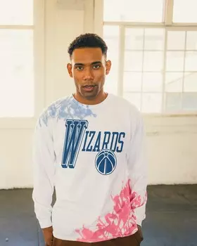 Футболка NBA Washington Wizards с длинными рукавами Tie Dye Flea Market Junk Food Clothing, цвет True Navy/Licorice