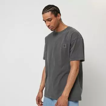 Футболка Нельсон с короткими рукавами Carhartt WIP, цвет garment dyed charcoal