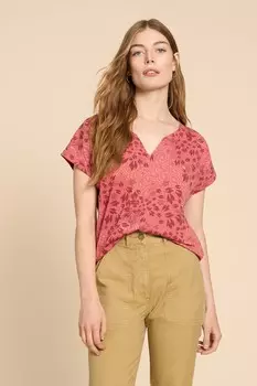 Футболка Nelly с разрезом White Stuff, розовый