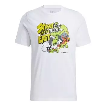Футболка neo m freye tee 1 мультяшный принт спортивный короткий рукав Adidas, белый