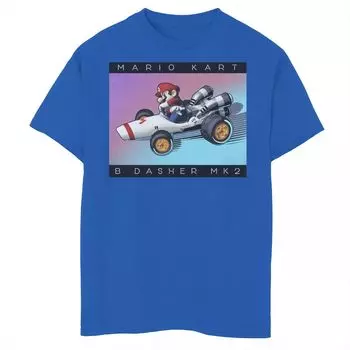 Футболка неонового цвета с выцветшим рисунком для мальчиков 8–20 лет, Nintendo Mario Kart «B Dasher Mk. 2» для дрифта Licensed Character