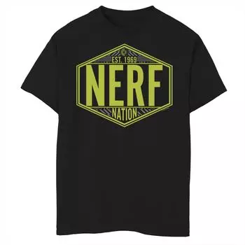 Футболка Nerf Nation Est 1969 с неоновым значком и графическим рисунком для мальчиков 8–20 лет Licensed Character