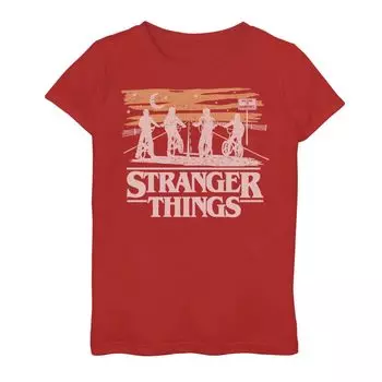 Футболка Netflix Stranger Things Night Silhouettes для девочек 7–16 лет с графическим рисунком Licensed Character