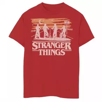 Футболка Netflix Stranger Things Night Silhouettes для мальчиков 8–20 лет с графическим рисунком Licensed Character