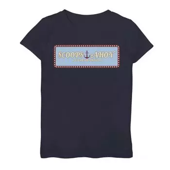 Футболка Netflix Stranger Things Scoops Ahoy для девочек 7–16 лет с логотипом кафе-мороженого и графическим рисунком Licensed Character