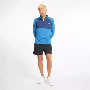 Футболка New Balance Athletics Heat Grid half zip long sleeve, синий