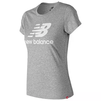 Футболка New Balance Essentials Stacked Logo, серый