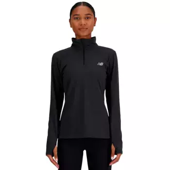Футболка New Balance Sport Essentials Space Dye half zip long sleeve, черный
