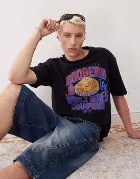 Футболка New Era LA Dodgers с мотивом мировой серии в темно-синем цвете