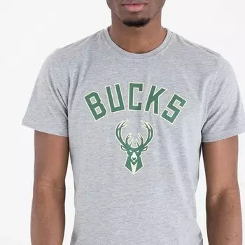 Футболка New Era NBA Regular Milwakee Bucks, серый