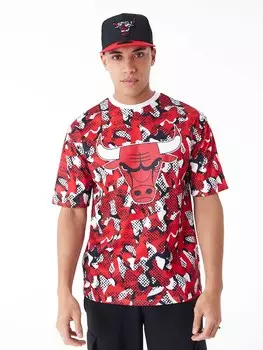 Футболка New Era NBA TEAM AOP MESH OS TEE CHIBUL, красный