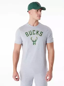 Футболка New Era NOS NBA REGULAR TEE MILBUC, серый