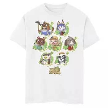 Футболка New Leaf Towns People с рисунком Nintendo Animal Crossing для мальчиков 8–20 лет Licensed Character