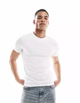 Футболка New Look Muscle Fit белого цвета