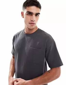 Футболка New Look с вафельным узором черного цвета